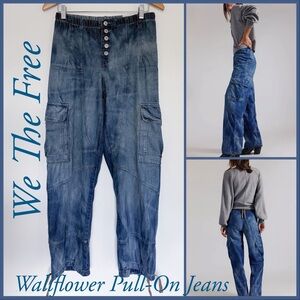 NWT Free People We The Free Wallflower Pull-On Jeans Size XS in Summer Nights